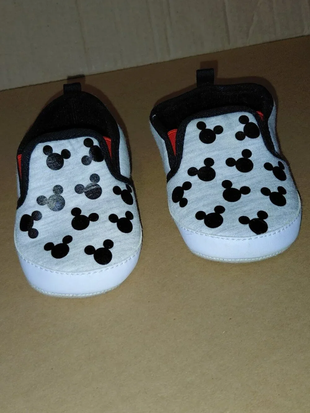 Disney Mickey Mouse Black Infant Prewalker Soft Sole Slip-on Shoes